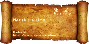 Matzky Anita névjegykártya